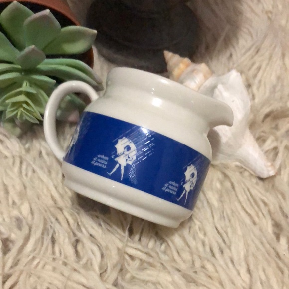 EUC-Vintage Morton Salt Creamer Jar-White/Blue - Picture 2 of 9